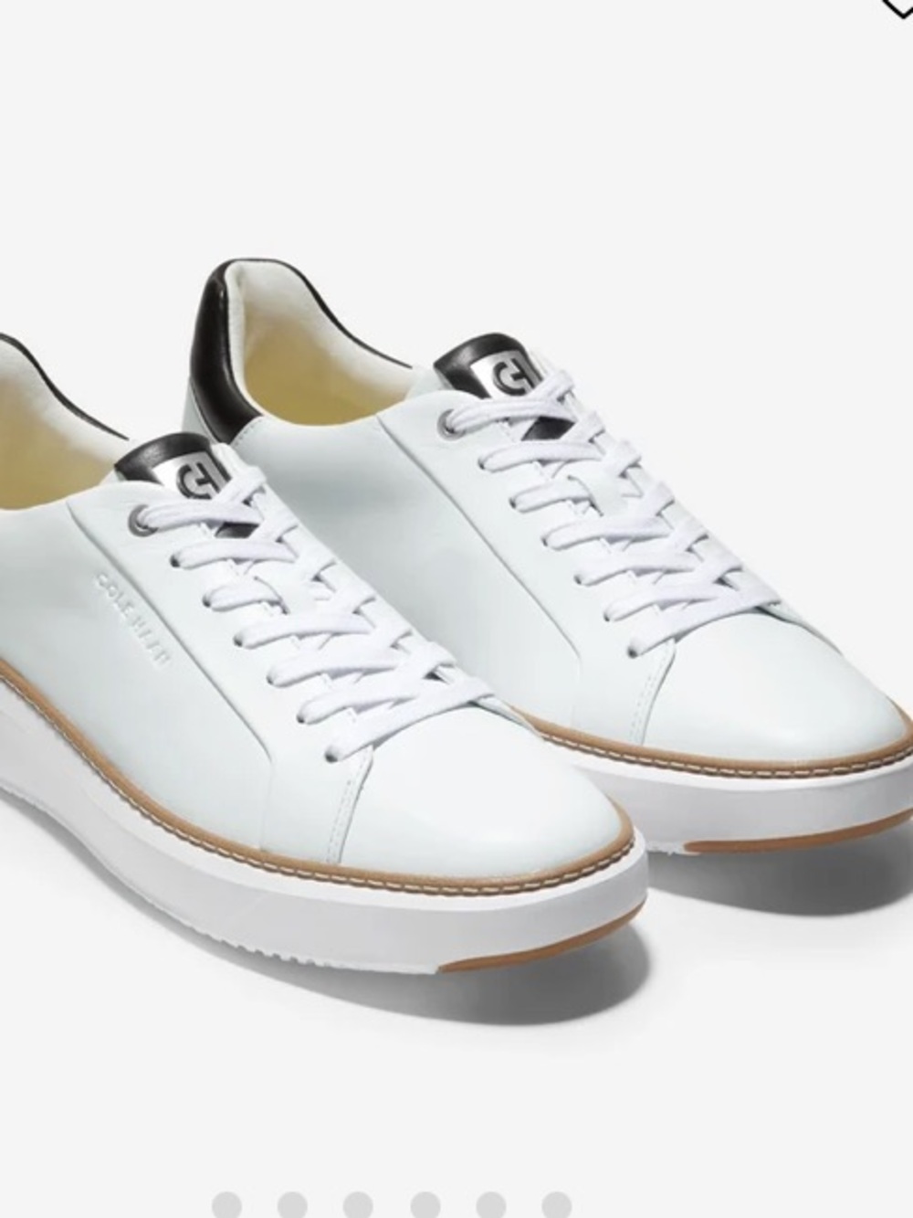 Cole Hans GrandPro Top Spin white Men's Casual Leather Sneakers - Brand: